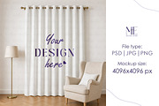 Linen Fabric Curtain Mockup, a Household Mockup by Mie Mockup Studio (Thumbnail 2 of 5)