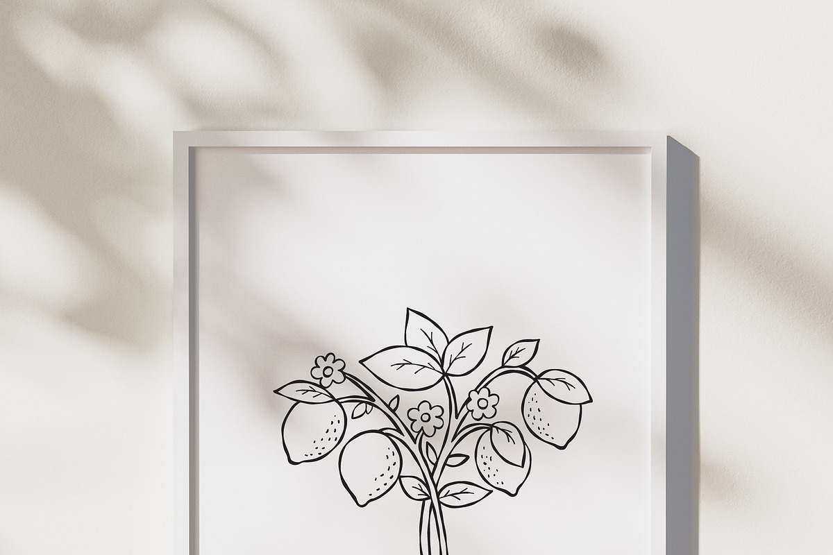 Lemon Tea Time Wedding Line Art, a Food Illustration by TitaLivingArt (Photo 8 of 9)