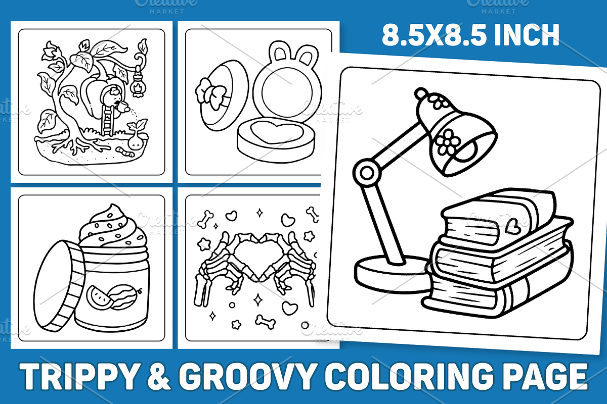 TRIPPY & GROOVY Coloring Book Vol 02, a Decorative Illustration by Coco Bloom (Photo 1 of 4)