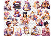 Black Woman Autumn Clipart, a Person Illustration by GlamArtZhanna (Thumbnail 4 of 5)