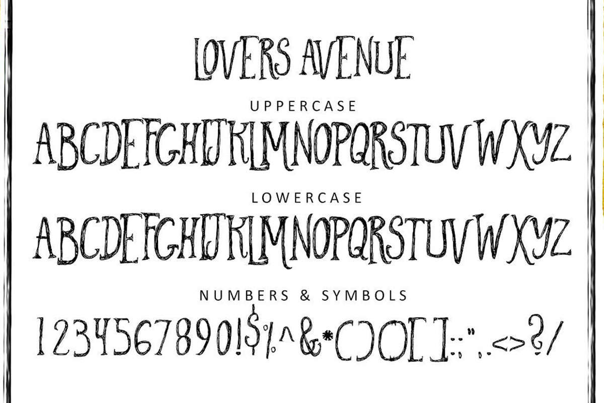 Lovers Avenue Font preview 2
