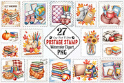 Cozy Back To School Postage Stamp, an Illustration by RobertsArt (Thumbnail 1 of 5)