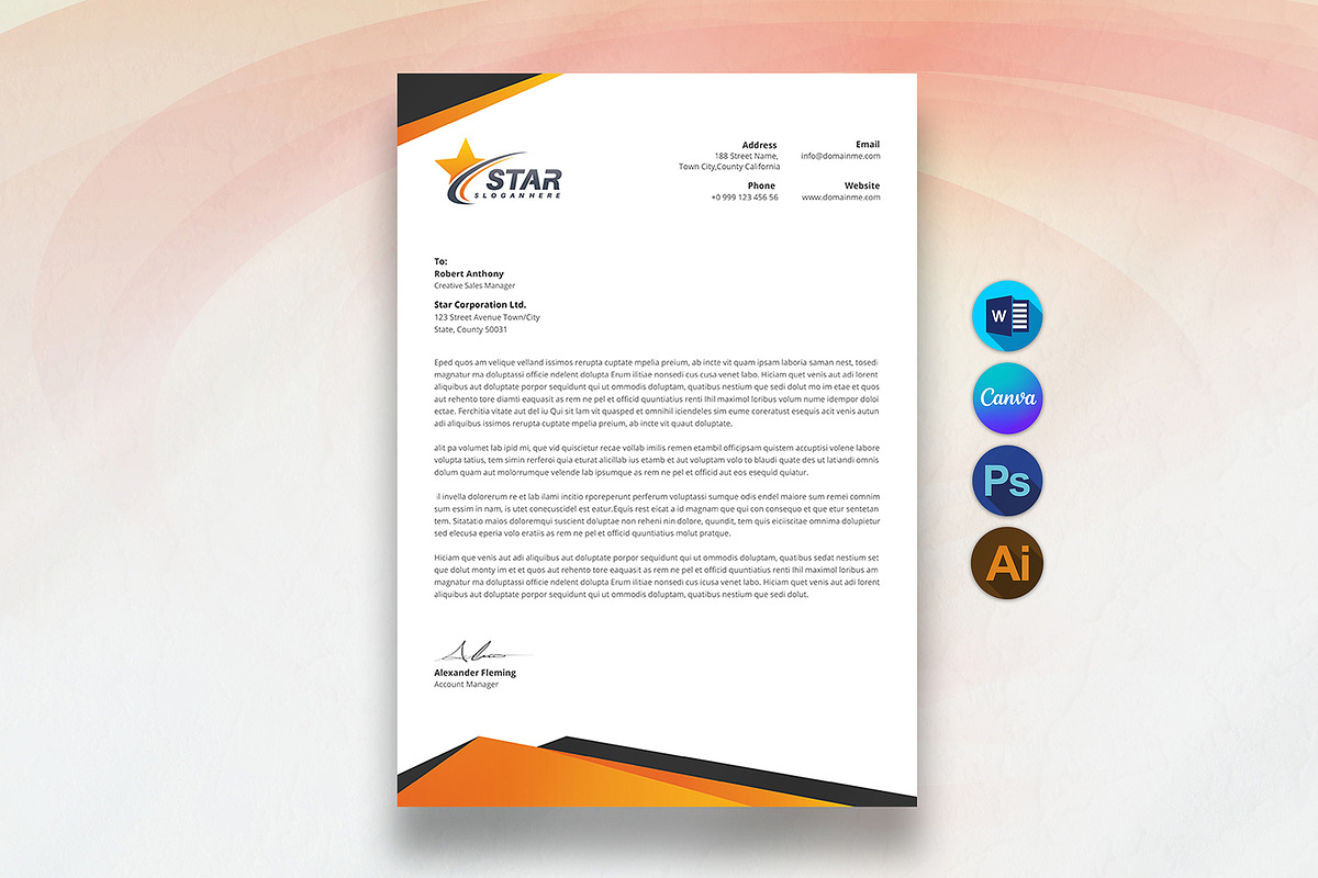 Letterhead, a Stationery Template by DesignDevisers (Photo 1 of 10)