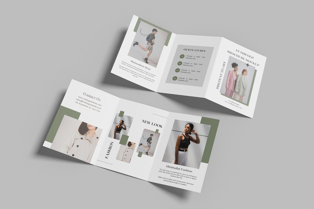 A5 Trifold Brochure Mockup