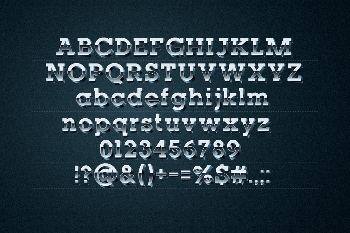 3D chrome vector alphabet preview 4