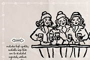 Ski Girls Clipart, Winter Doodles, a Person Illustration by The October Creative (Thumbnail 3 of 6)