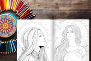 Celestial Tarot Card Coloring Pages, a Print Template by LA Design (Thumbnail 5 of 10)