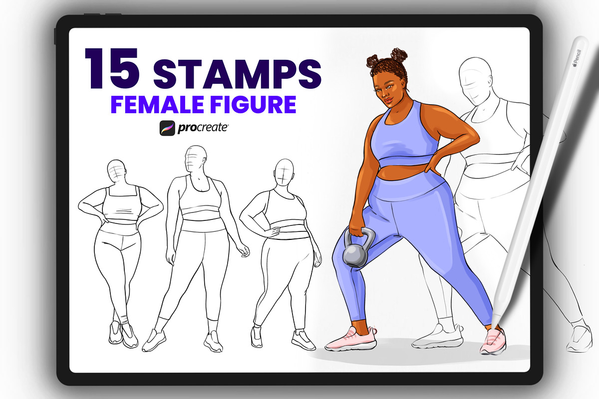 15 Plus Size Female Body Procreate, a Brush Add-On by Procreate Market (Photo 1 of 4)