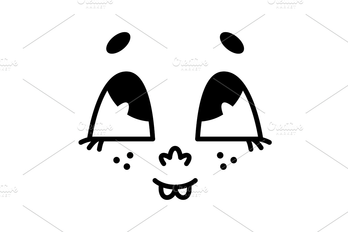 Retro Cartoon Mascot Face with, an Object Illustration by TopVectors