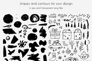Christmas shapes collage maker, a Pattern Graphic by Cozy pattern shop (Thumbnail 5 of 8)