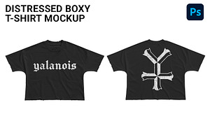 DISTRESSED BOXY T-SHIRT MOCKUP