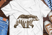 Bear & nature double exposure tattoo, an Animal Illustration by Live line (Thumbnail 4 of 5)
