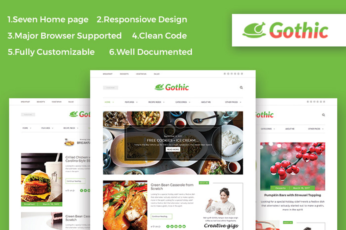 Gothic-Recipe & Food – HTML Template, a HTML Template by CreativeGigs (Photo 1 of 6)