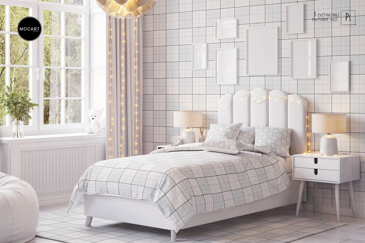 Kids Bedroom Wallpaper, Bedding v2, a Household Mockup by Mocart (Photo 9 of 10)