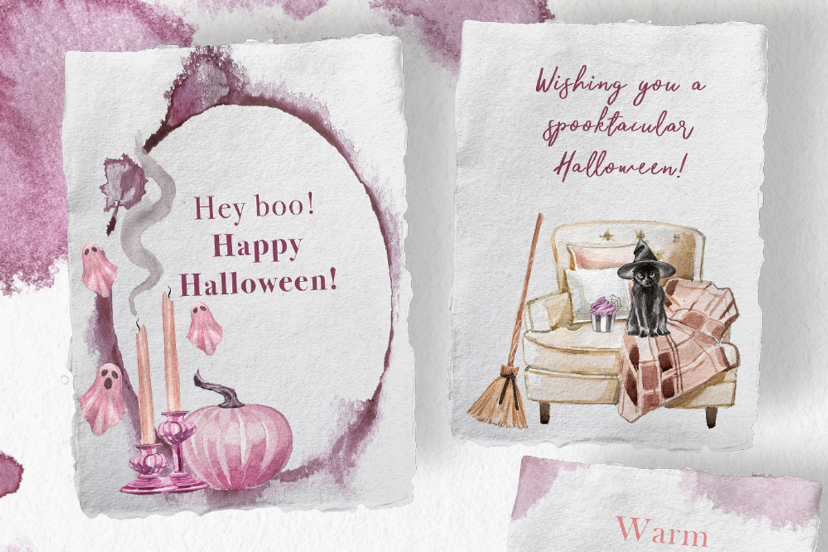 Gothic Pink&Violet Autumn Clipart, a Seasonal Illustration by ArtCreationsDesign (Photo 12 of 13)