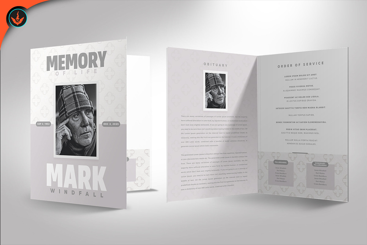 Funeral Program 26 Minimal Grey, a Brochure Template by SeraphimChris (Photo 3 of 8)