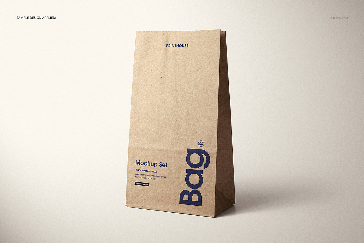 Lunch Kraft Paper Bag Mockup Set, a Household Mockup by creatsy5 (Photo 5 of 13)