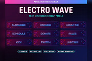 Electro Wave Twitch & Kick Panels, an Object Graphic by Gear Store (Thumbnail 1 of 6)