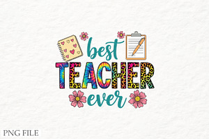 Best Teacher ever png, an Illustration by Watercolor design