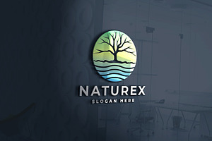 Naturex Tree and Water Logo, a Branding & Logo Template by Design_Planet