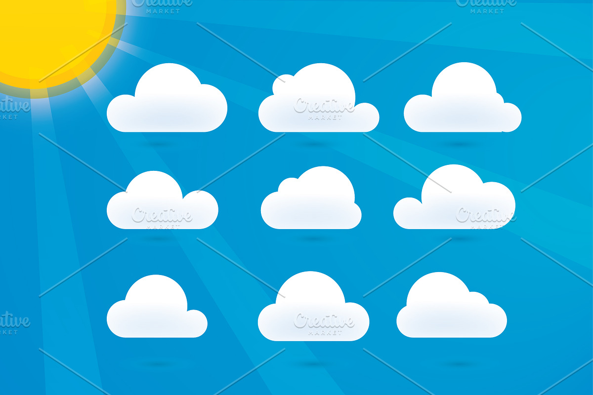 Clouds Vector Set preview 5