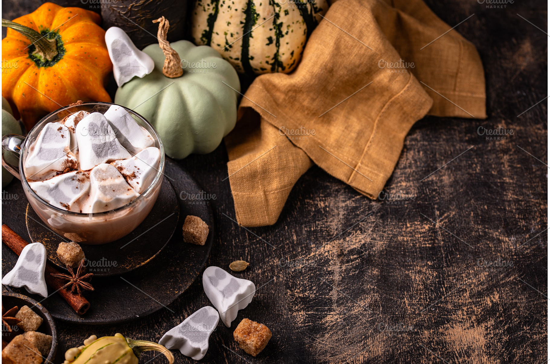 Halloween hot chocolat with ghost, a Food & Drink Photo by Yulia Furman