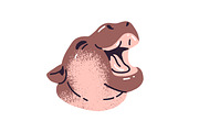 Cute hippos set + seamless patterns, an Animal Illustration by PaperTrident (Thumbnail 5 of 14)