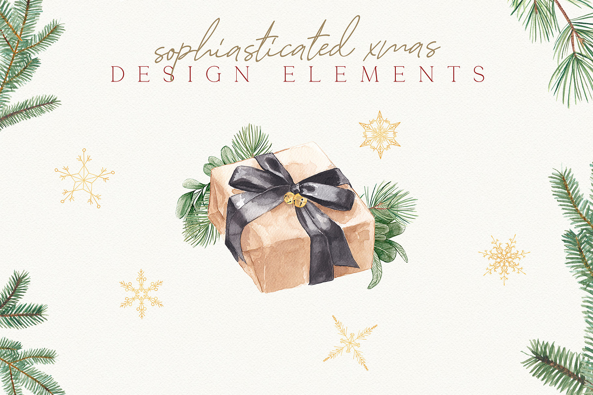 Christmas Watercolor Festive Clipart, an Animal Illustration by January Bloom (Photo 4 of 32)