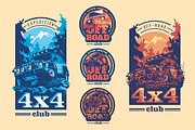 -50% Off-Road 4x4 T-Shirts Badges, a Transportation Illustration by Alexander Baidin (Thumbnail 2 of 6)