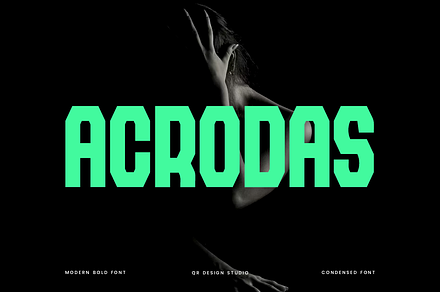 Acrodas - Condensed Display Font, a Sans Serif Font by QR Design Studio