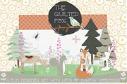 The Quilted Fox, a Decorative Illustration by Bridgett Stahlman Design (Thumbnail 1 of 7)
