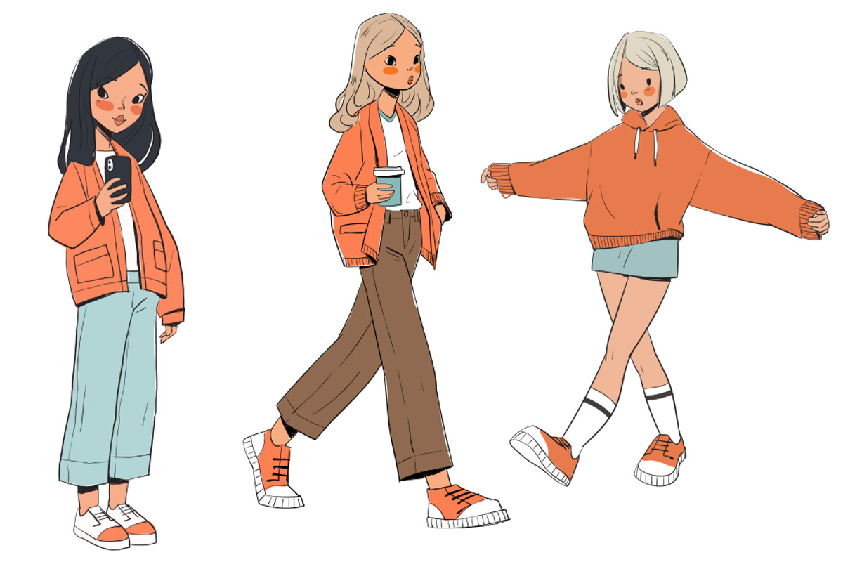 Fashion girls., an Illustration by Natalia Skripko