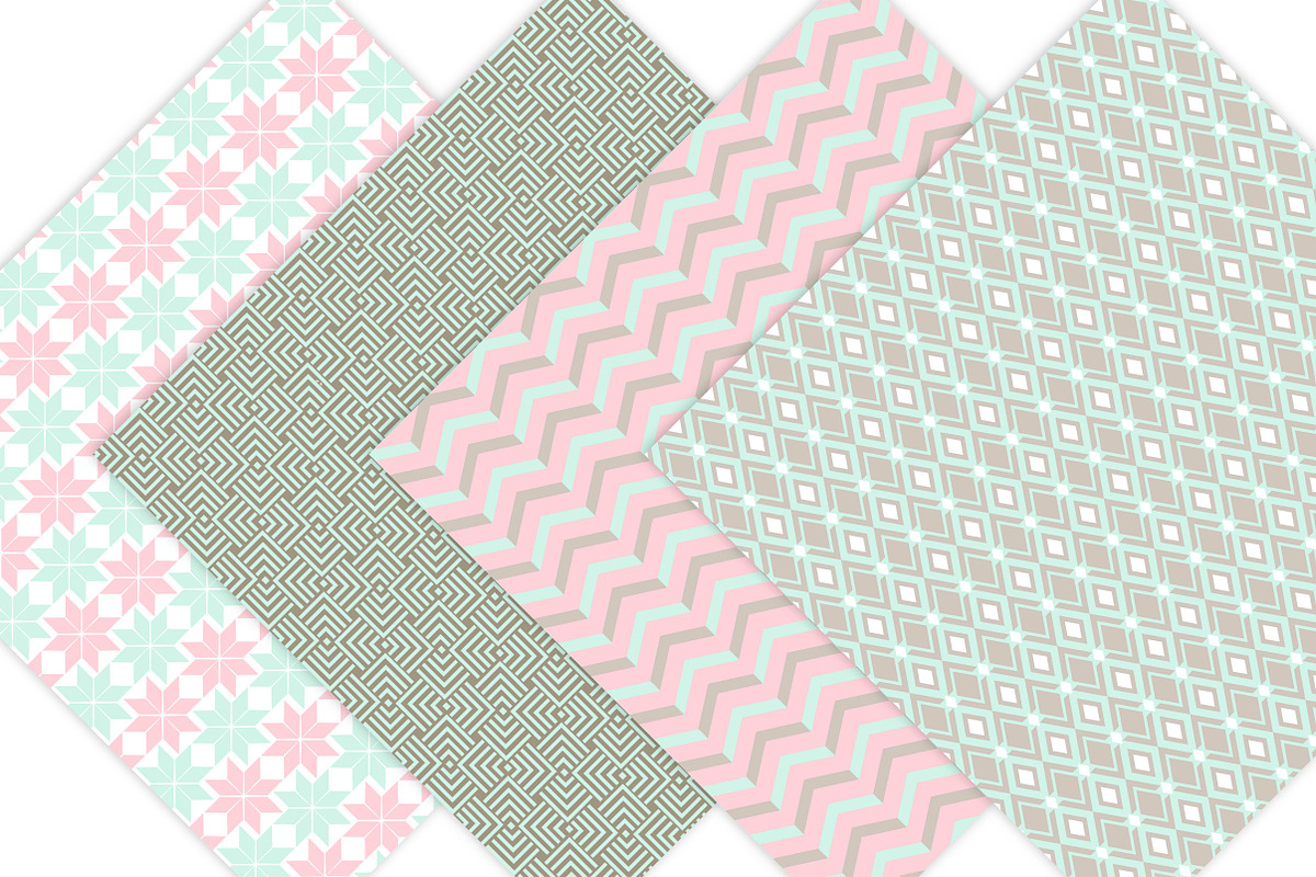 Geometric Digital Paper Patterns, a Pattern Graphic by Leska's Digitals (Photo 4 of 6)