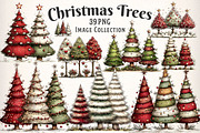 Watercolor Christmas Trees Clipart, an Illustration by Dream Creation (Thumbnail 1 of 7)