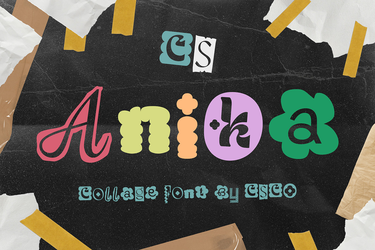 CS Anika – Collage Font, a Sans Serif Font by Craft Supply Co. (Photo 1 of 8)