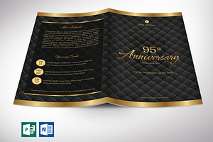 Gold Black Anniversary Program Word