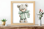 Watercolor Teddy Bear Clipart, an Illustration by DreamCafeArt (Thumbnail 6 of 8)