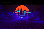 Synthwave Retrowave Background Pack, a Templates & Theme by dennybusyet (Thumbnail 7 of 14)