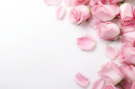 pink rose petals on white background, a Photo by Iftikhar Alam