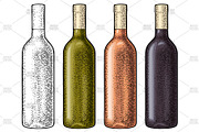 Wine bottle engrave illustration, a Food Illustration by MoreVector (Thumbnail 3 of 3)