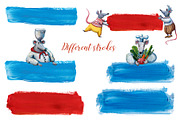 Mice Chefs - Gouache Clipart Set, an Animal Illustration by Mashamashastu (Thumbnail 5 of 10)