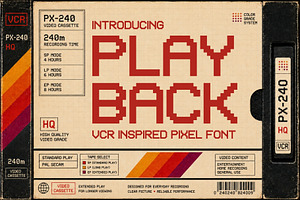 Playback - VCR Pixel Font, a Sans Serif Font by HipFonts