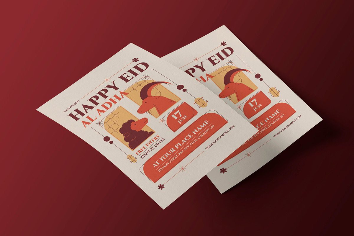 Minimal Creative Eid Al Adha Flyer, a Flyer Template by Neermana (Photo 3 of 4)