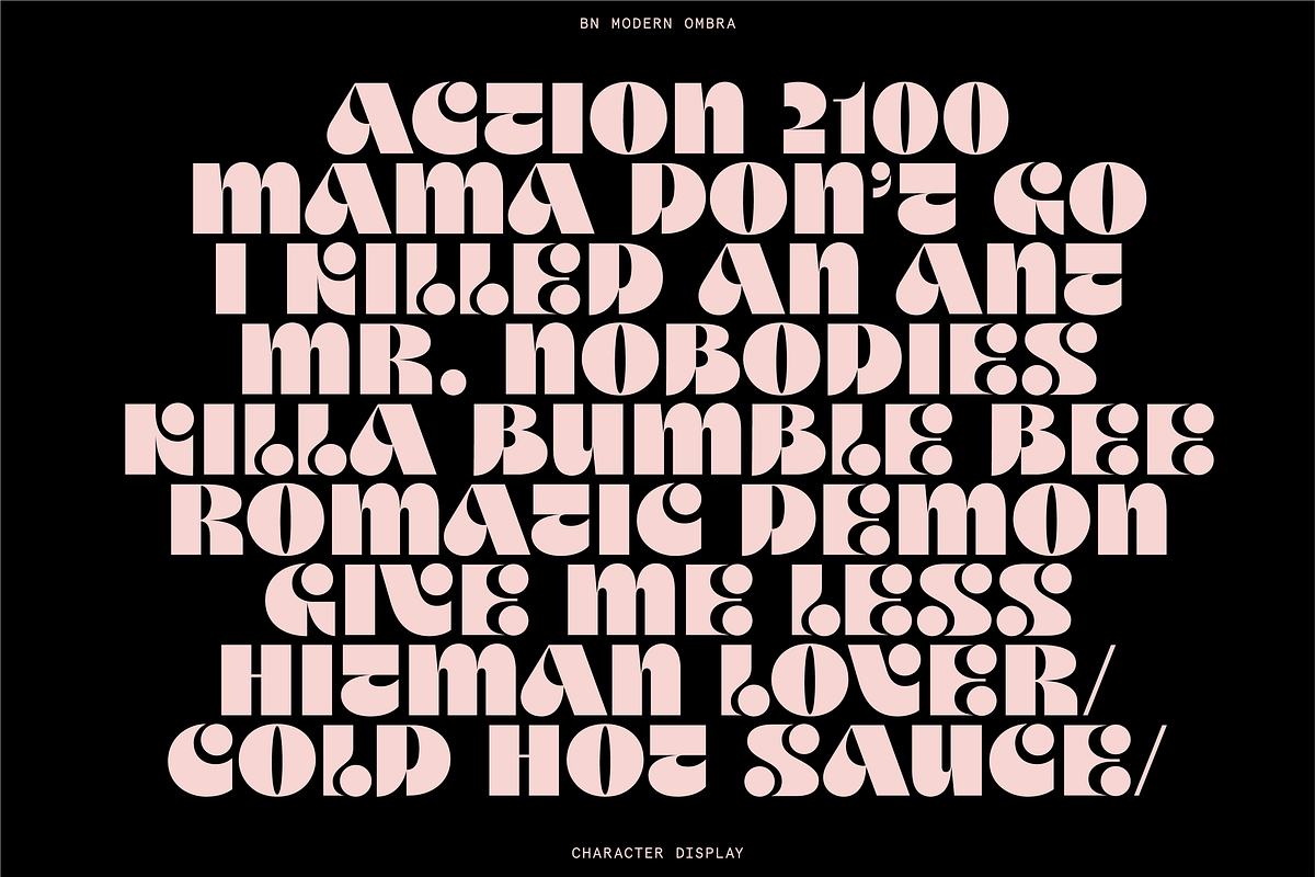Modern Ombra - Quirky Display Font, a Sans Serif Font by Bnick (Photo 8 of 11)