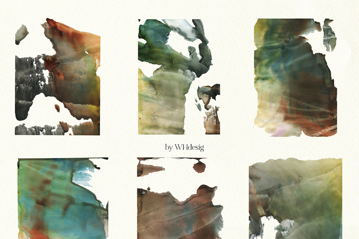 Green Beige Watercolor Backgrounds, a Texture Illustration by whiteheartdesign (Photo 2 of 3)