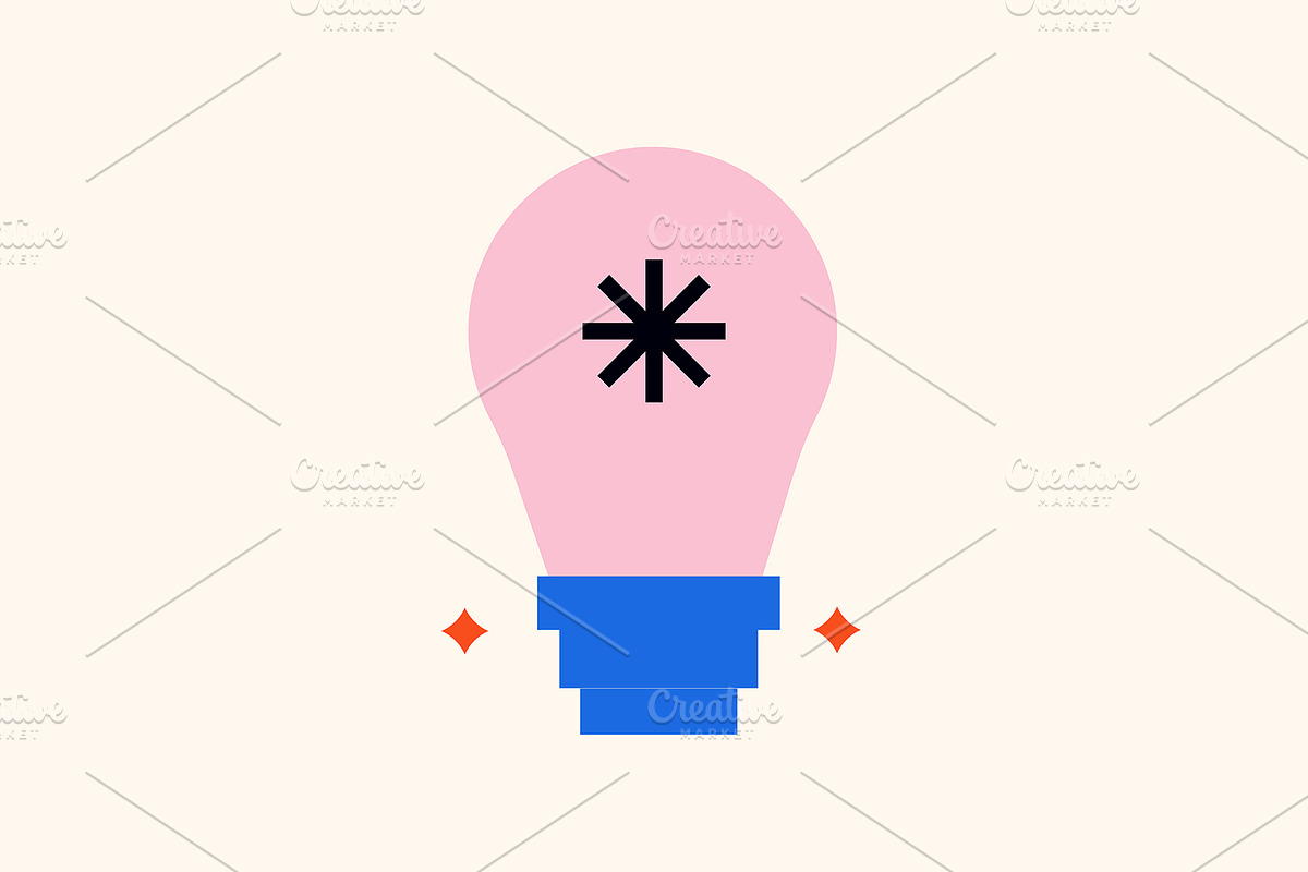 Idea Flashbulb flat illustration, a Finance Illustration by Visual Sanctum