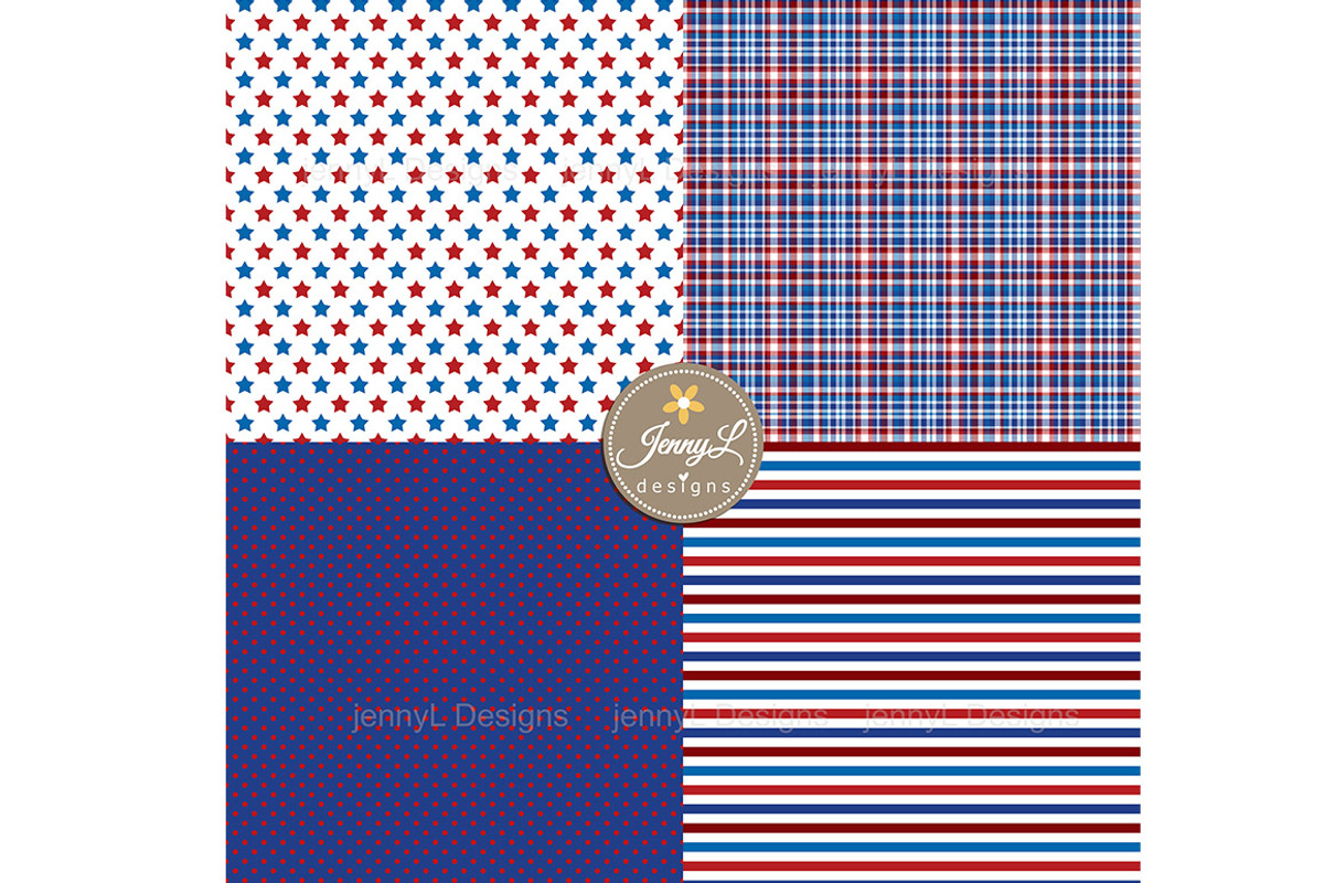 4th of July SEAMLESS Digital Papers, a Pattern Graphic by JennyL Designs (Photo 4 of 4)
