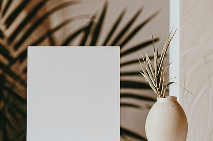 Card with dried palm, a Business Photo by AS Studio