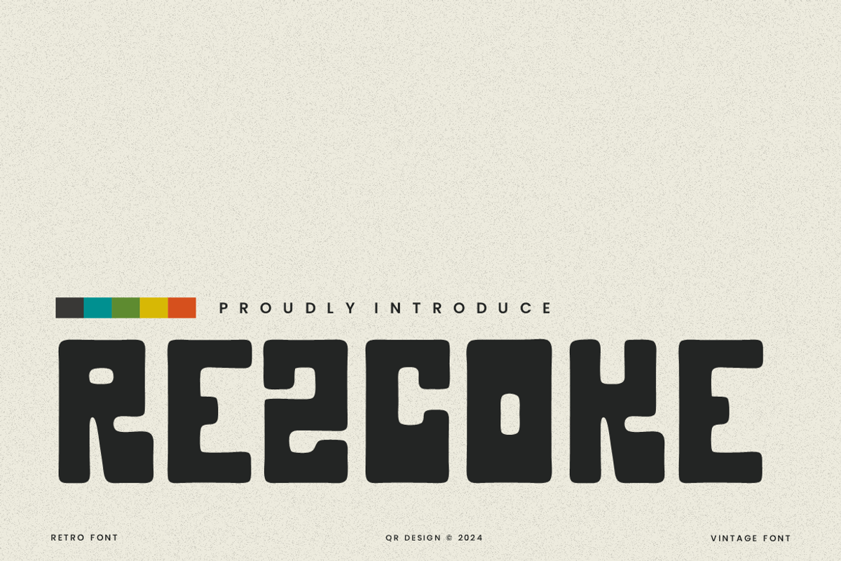 Rezcoke - Retro Vintage Font, a Sans Serif Font by QR Design Studio (Photo 3 of 6)