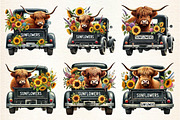 Sunflower Highland Cow PNG,, a Seasonal Illustration by DreamArtGraphic (Thumbnail 4 of 4)
